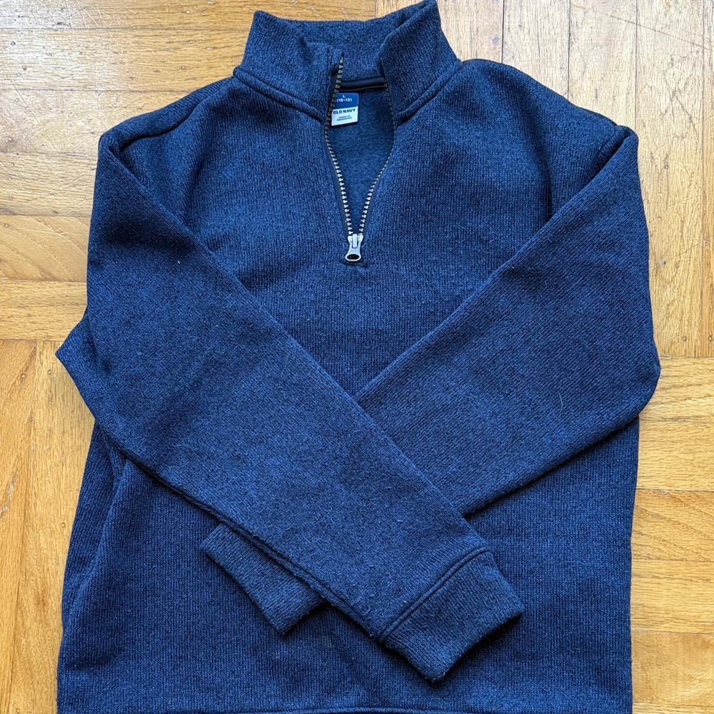 Boy’s Navy Quarter-Zip Sweater